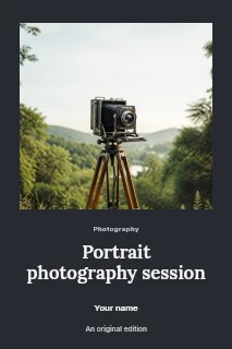 Portrait photography session book cover template · Quiet photo gallery
