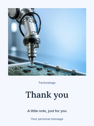Robotics exhibition greeting card template