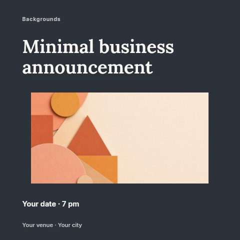 Minimal business announcement social media post template