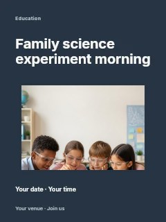 Family science experiment morning poster template · Modern programme
