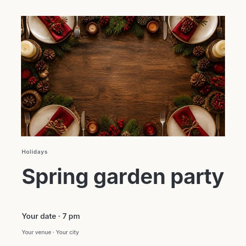 Spring garden party social media post template