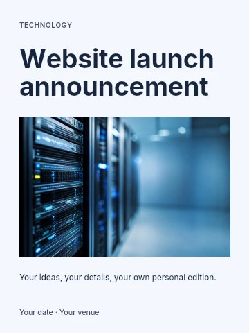 Website launch announcement poster template