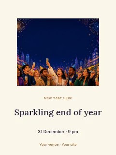 Sparkling end of year poster template · Picture window