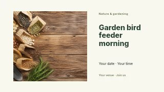 Garden bird feeder morning youtube thumbnail template · Horizontal photo dialogue