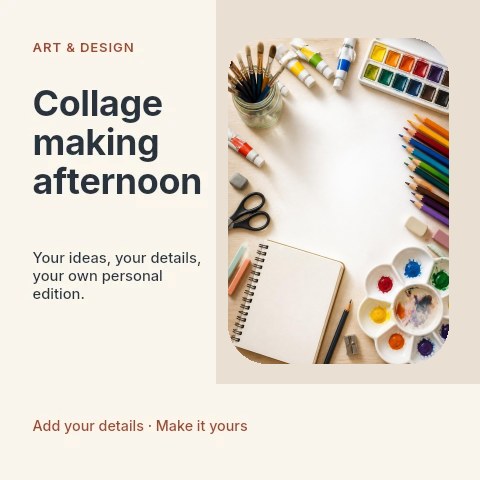 Collage making afternoon social media post template