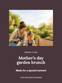 Mother’s Day garden brunch greeting card template · Picture window