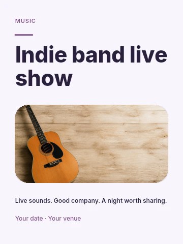 Indie band live show poster template
