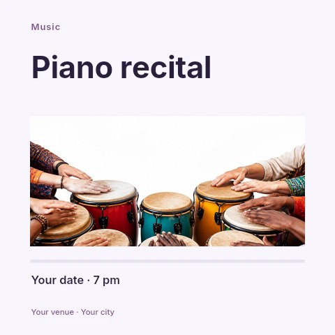 Piano recital social media post template