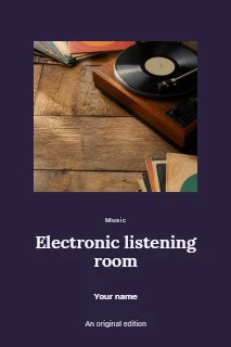 Electronic listening room book cover template · Picture window