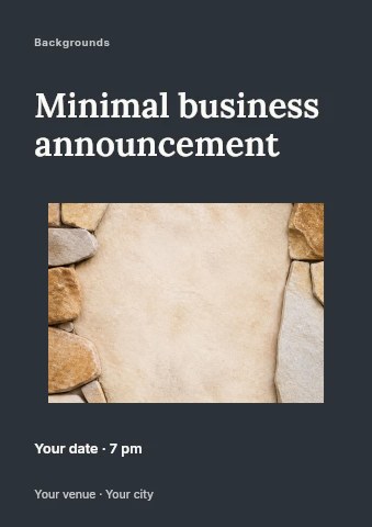 Empty beige stone frame background in Minimal business announcement flyer template