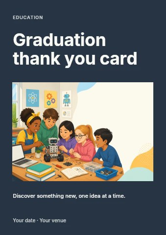 Graduation thank you card flyer template