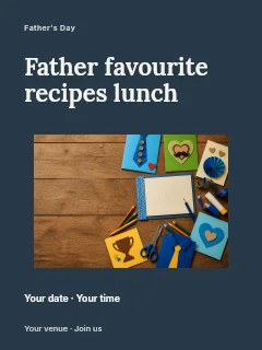 Father favourite recipes lunch poster template · Modern programme