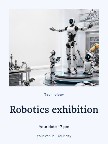 Robotics exhibition poster template