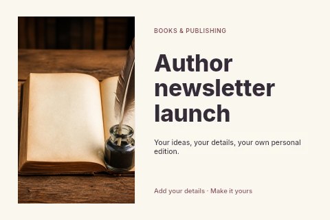 Author newsletter launch postcard template