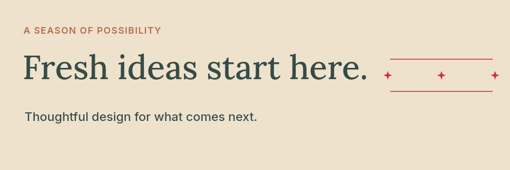 Sparkle divider · 3 motifs in a line in Season of fresh ideas · Creative banner