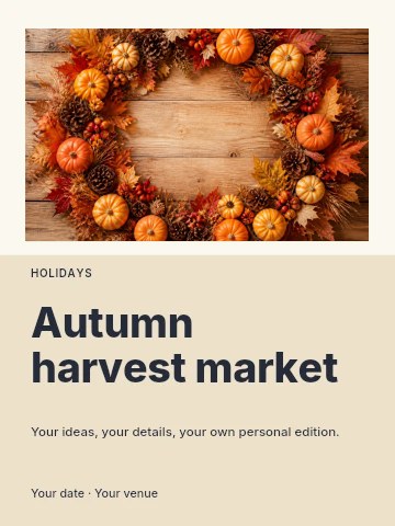 Autumn harvest market invitation template