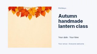 Autumn leaf garland decoration in Autumn handmade lantern class presentation cover · Horizontal photo dialogue