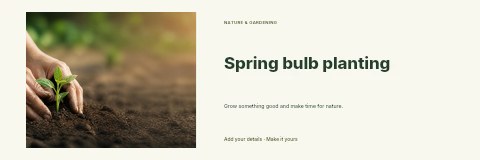Spring bulb planting banner template