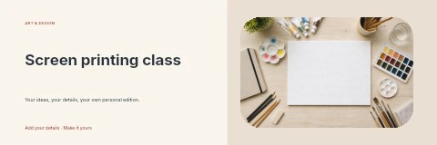 Screen printing class banner template