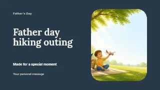 Father Day hiking outing presentation cover template · Horizontal photo dialogue