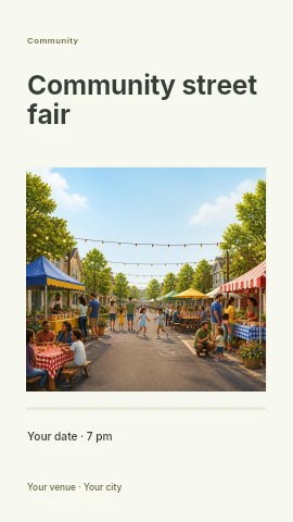 Community street fair instagram story template