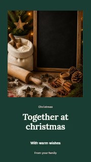 Christmas baking setup with chalkboard in Christmas photo memories · Quiet photo gallery