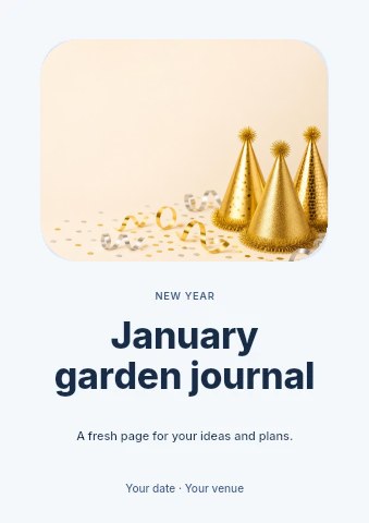 January garden journal flyer template