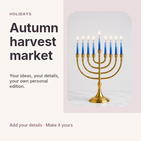 Autumn harvest market social media post template