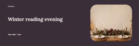 Winter reading evening banner template