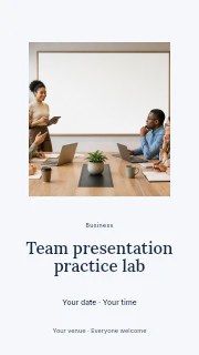 Team presentation practice lab instagram story template · Picture window