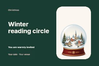 Winter reading circle postcard template · Horizontal photo dialogue