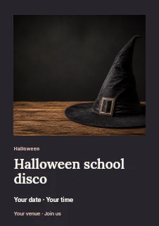 Halloween school disco flyer template · Gallery editorial