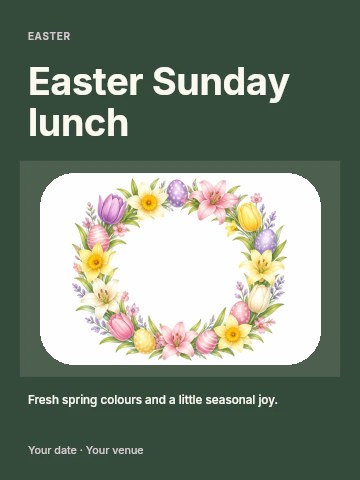 Easter Sunday lunch poster template