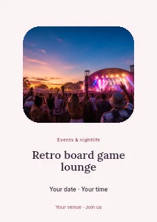 Retro board game lounge flyer template · Picture window
