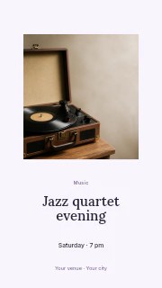 Jazz quartet evening instagram story template · Picture window