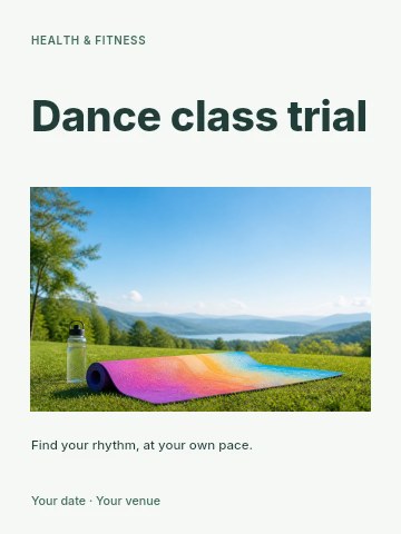 Dance class trial invitation template