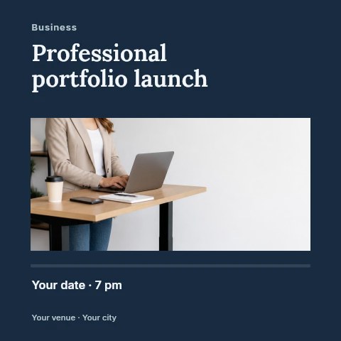 Professional portfolio launch social media post template